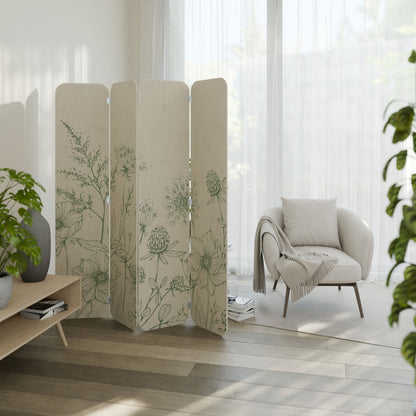 WILDER BEAUTY 4-Panel Plywood Room Divider