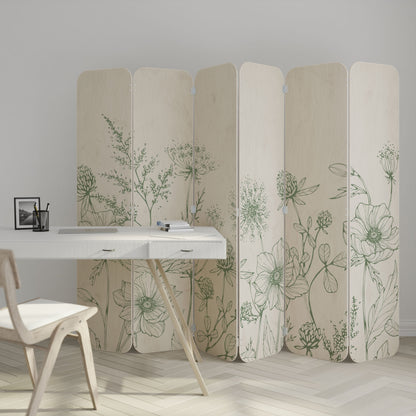 WILDER BEAUTY 6-Panel Plywood Room Divider