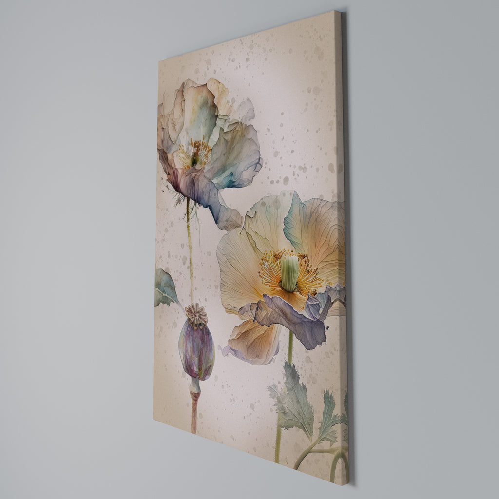 SOFTEN POPPY Κατακόρυφος Πίνακας σε Καμβά