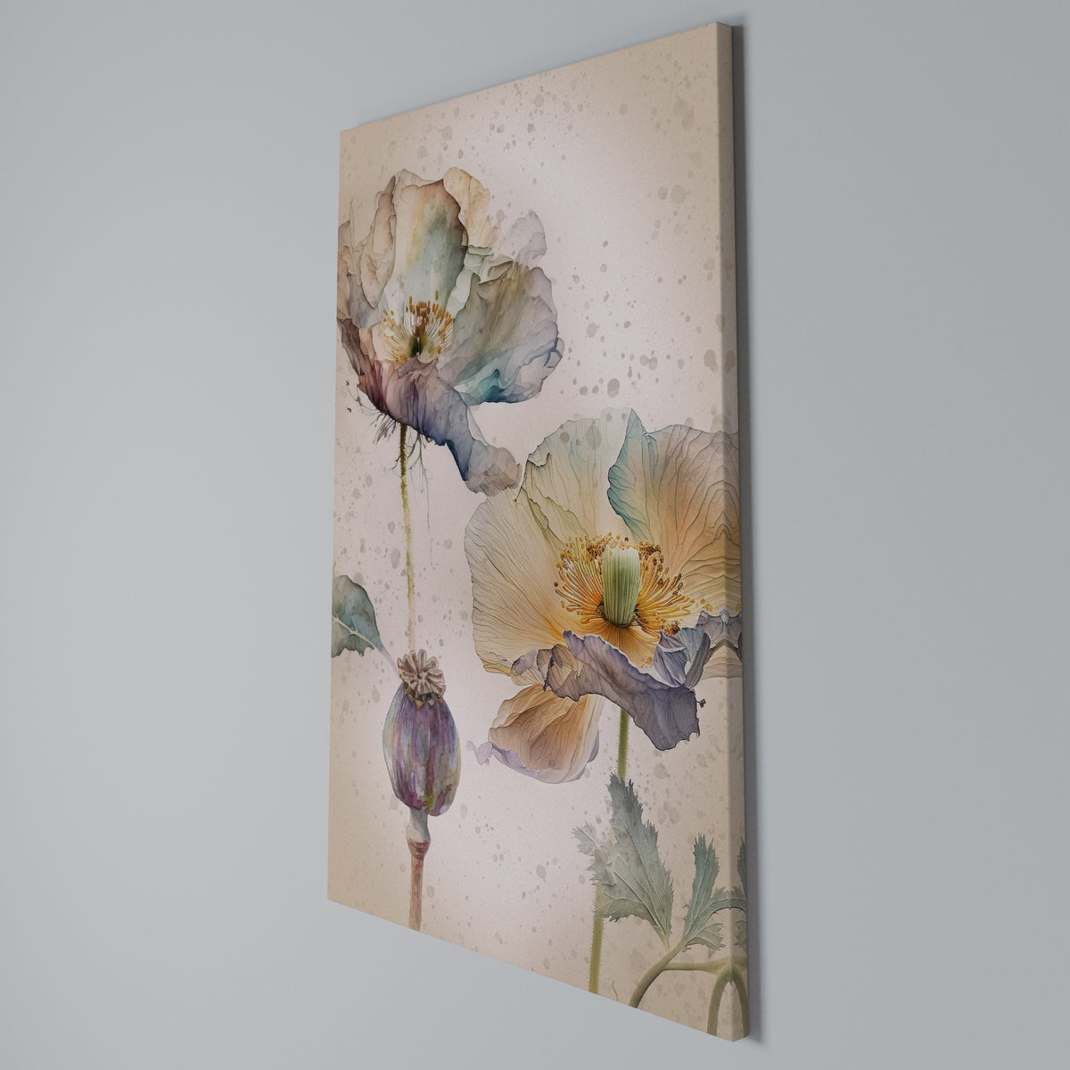SOFTEN POPPY Κατακόρυφος Πίνακας σε Καμβά