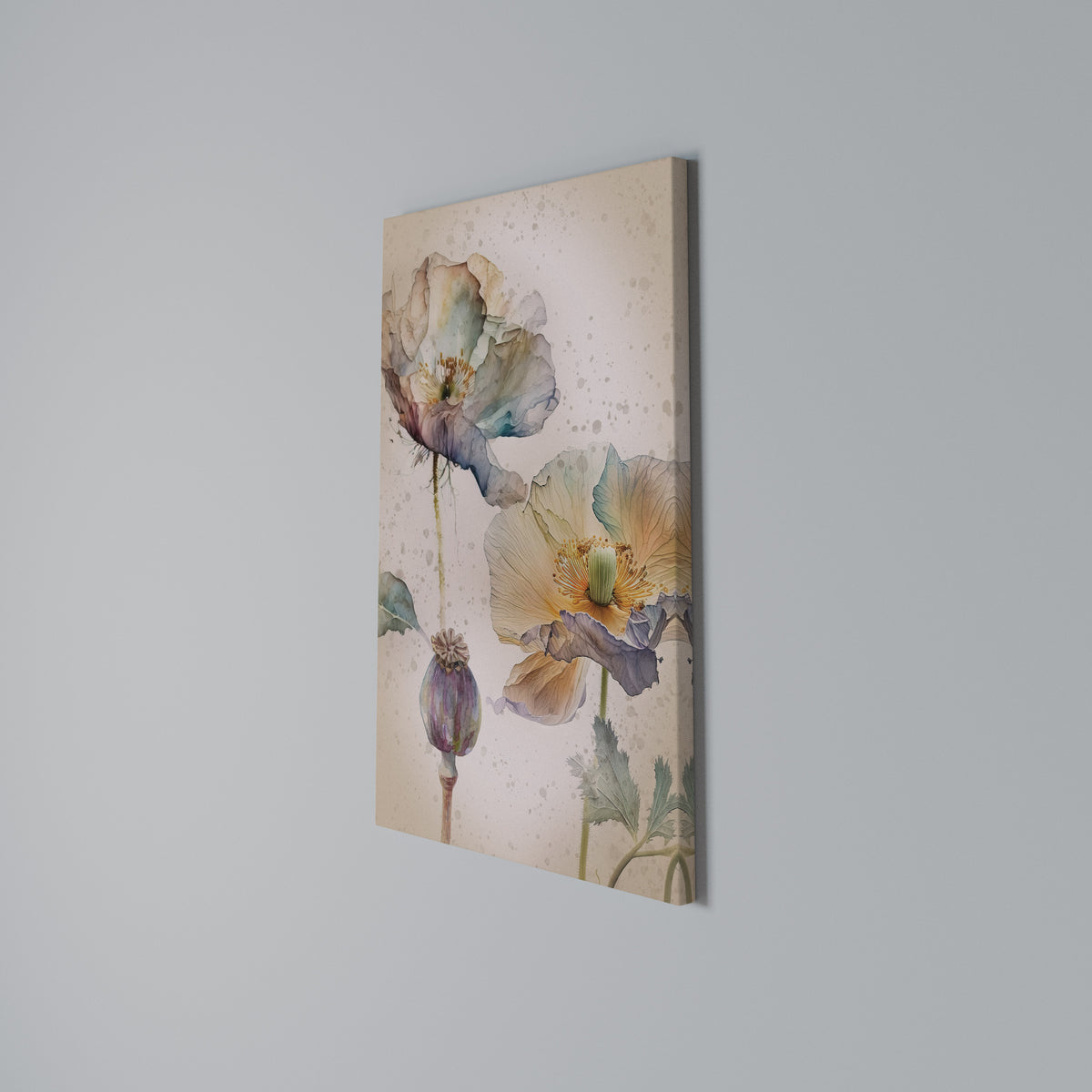 SOFTEN POPPY Κατακόρυφος Πίνακας σε Καμβά