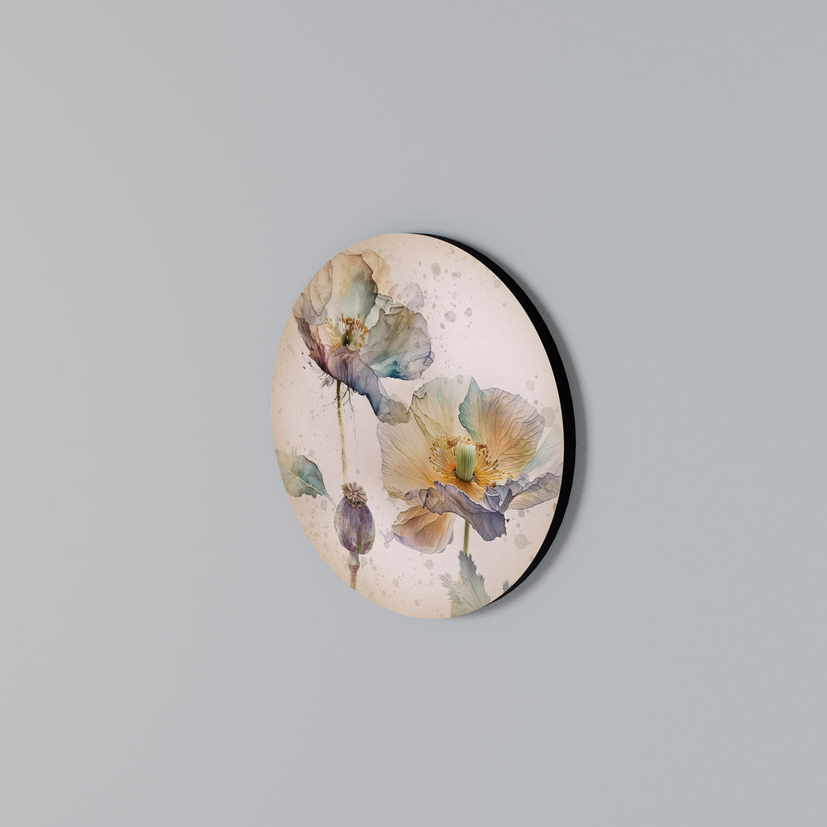 SOFTEN POPPY Arte de pared redondo