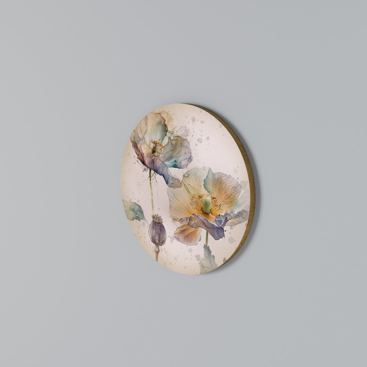 SOFTEN POPPY Arte de pared redondo