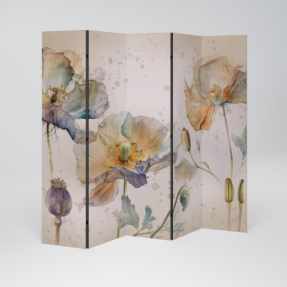 SOFTEN POPPY 5-teiliger Paravent