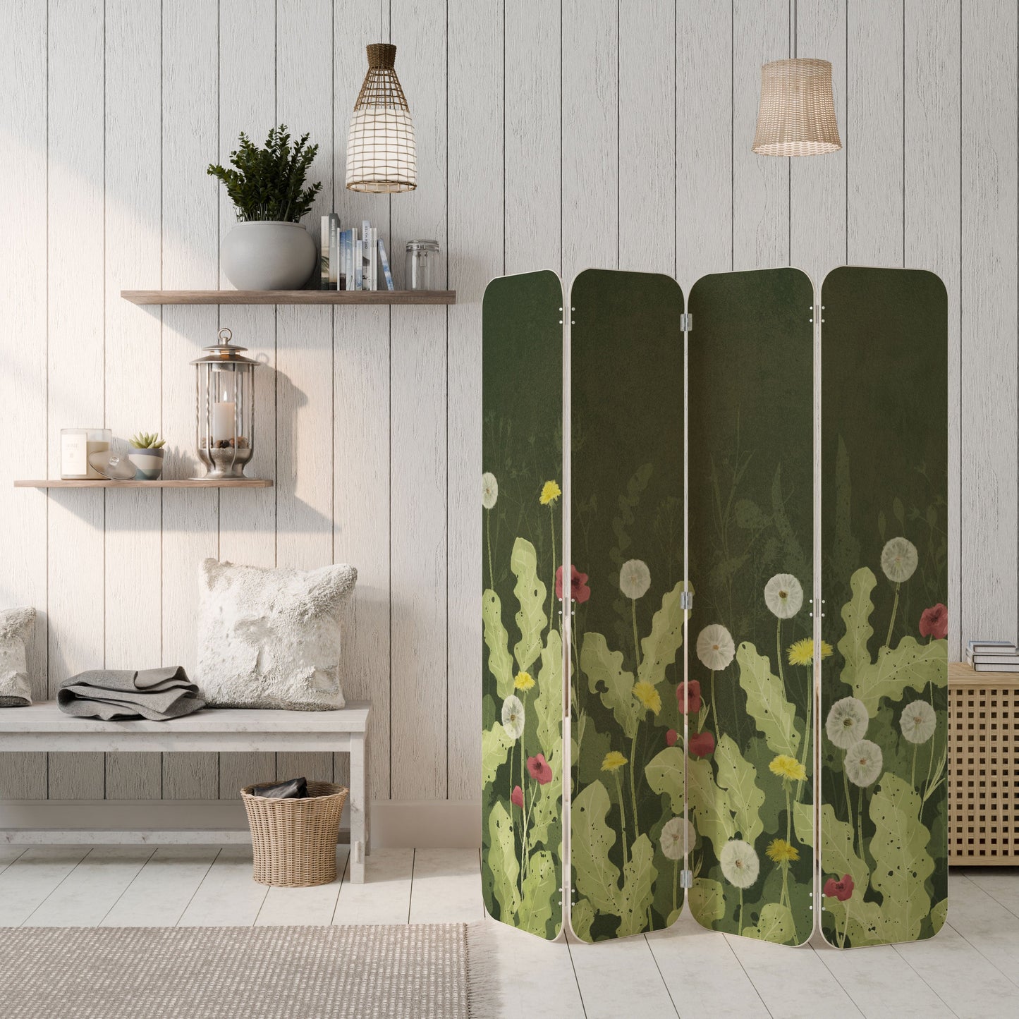 DANDELION AMUSE 4-Panel Plywood Room Divider