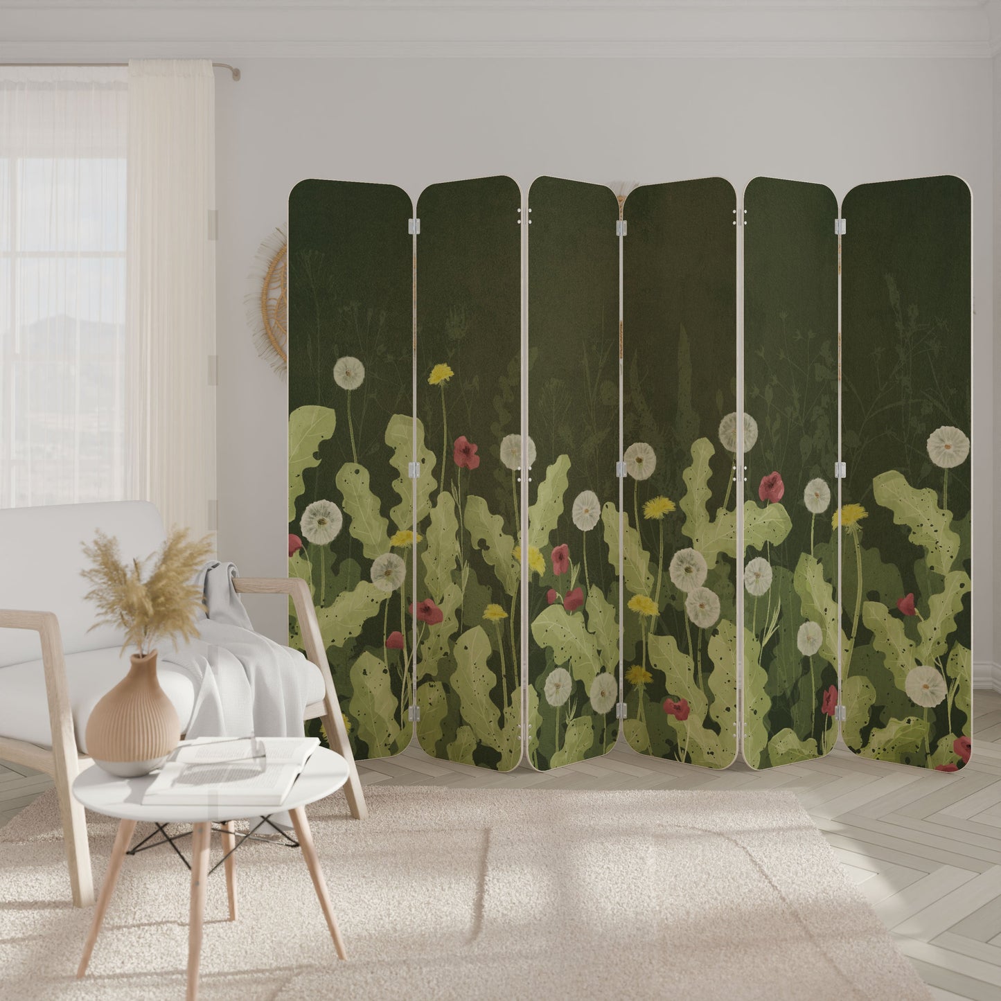 DANDELION AMUSE 6-Panel Plywood Room Divider