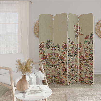 ORGANIC FOLKLORE 4-Panel Plywood Room Divider