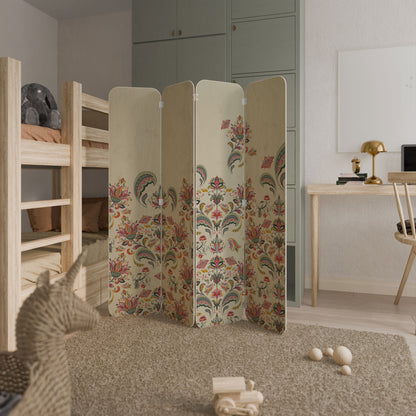 ORGANIC FOLKLORE 4-Panel Plywood Room Divider