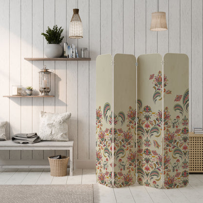 ORGANIC FOLKLORE 4-Panel Plywood Room Divider