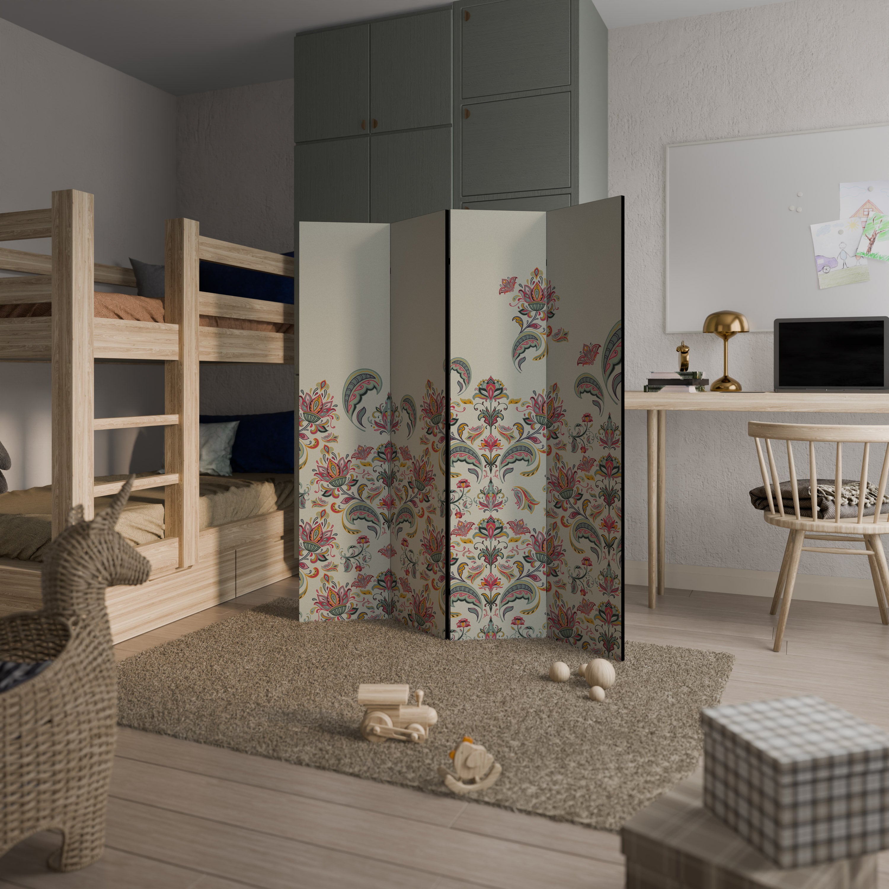 ORGANIC FOLKLORE 4-Panel Room Divider