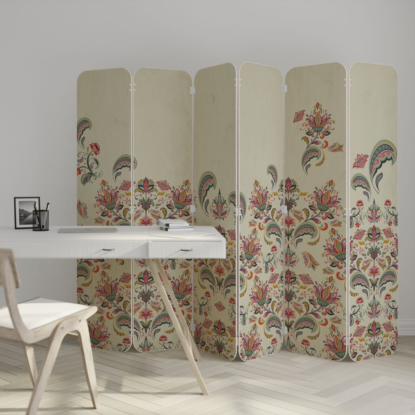 ORGANIC FOLKLORE 6-Panel Plywood Room Divider