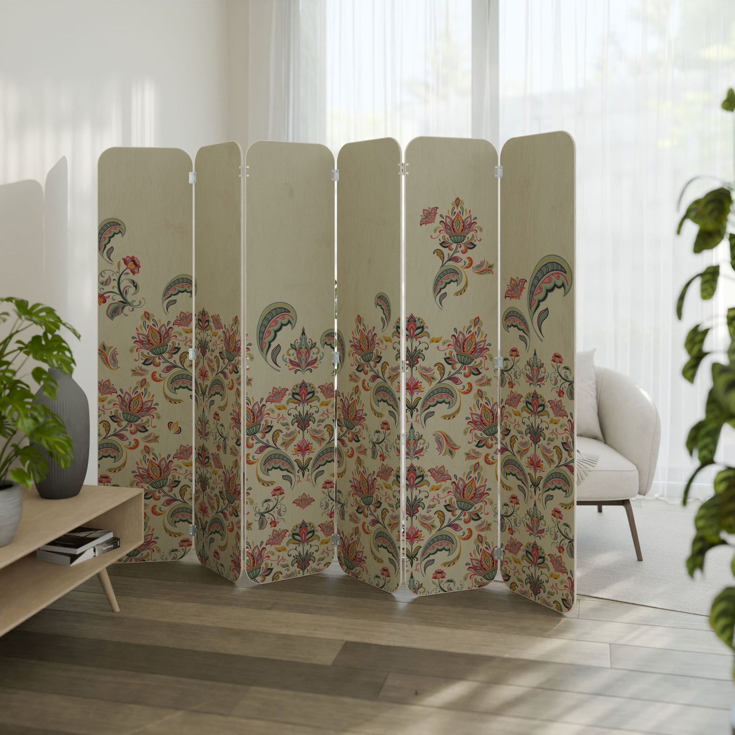 ORGANIC FOLKLORE 6-Panel Plywood Room Divider