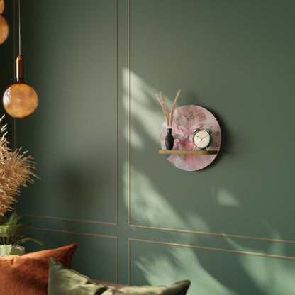 CHERRY BLOSSOM Round Art Shelf In Oak Effect