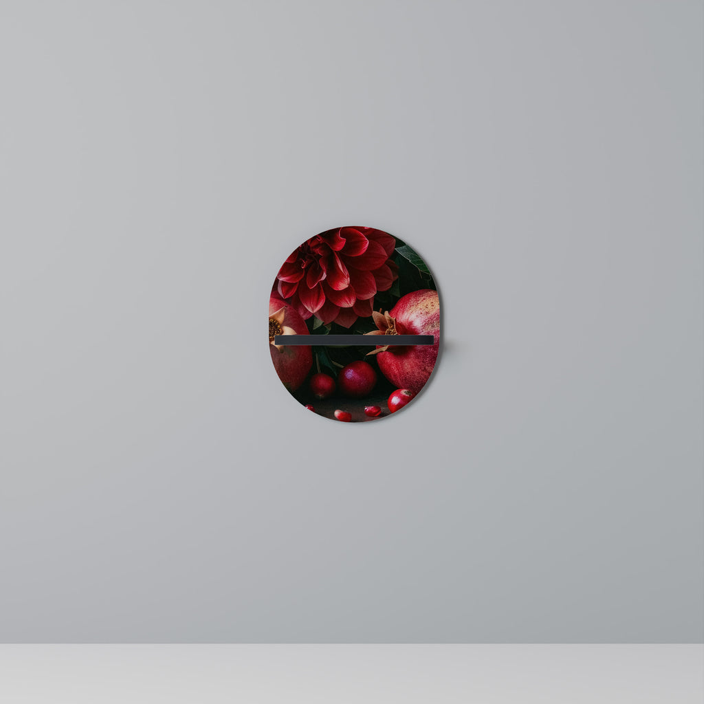 DAHLIAS AND POMEGRANATES Decorative Art Shelf