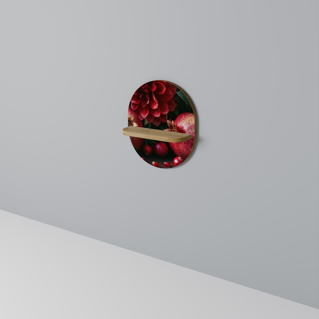 DAHLIAS AND POMEGRANATES Decorative Art Shelf