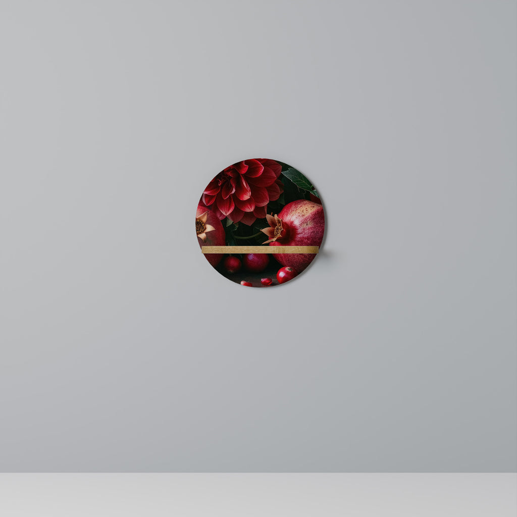 DAHLIAS AND POMEGRANATES Decorative Art Shelf