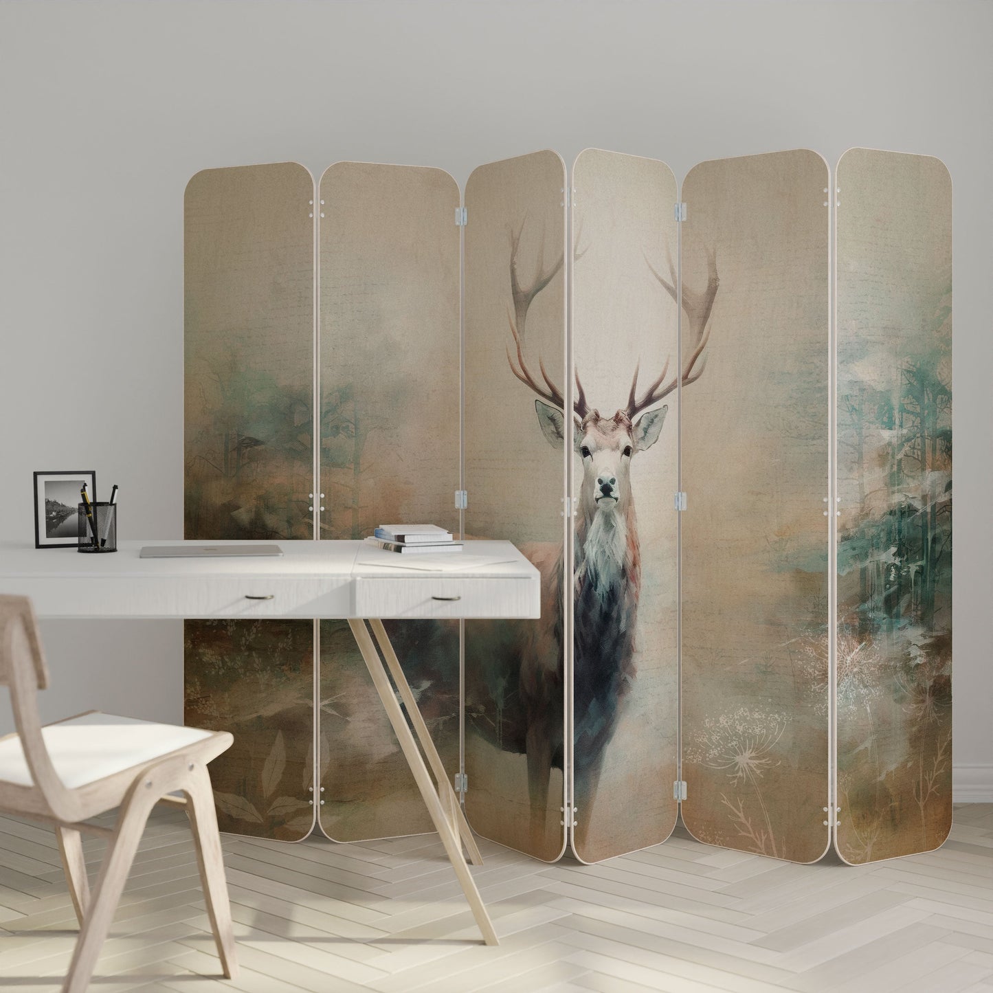 FOREST KING 6-Panel Plywood Room Divider