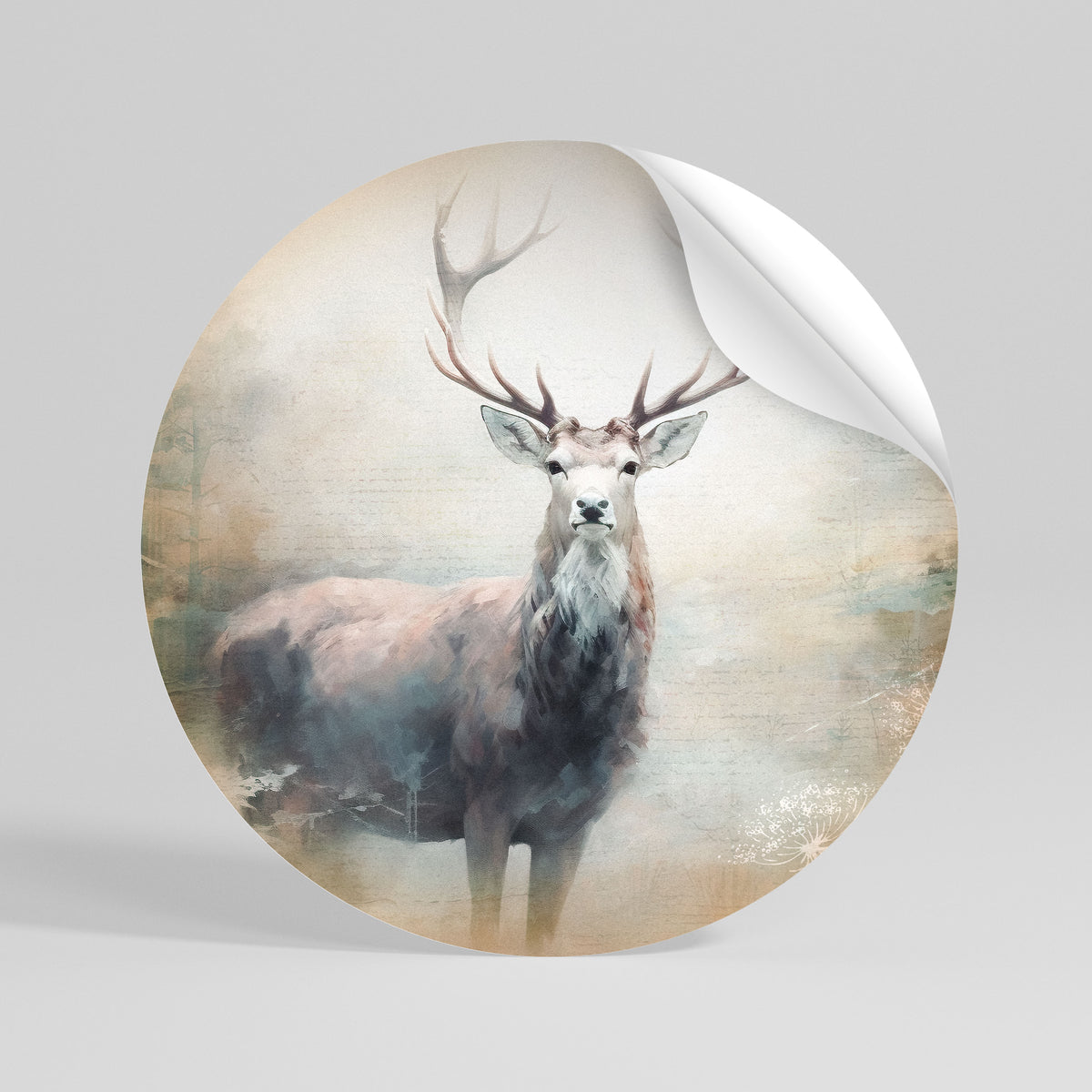 FOREST KING Runder Wandsticker zum Abziehen und Aufkleben