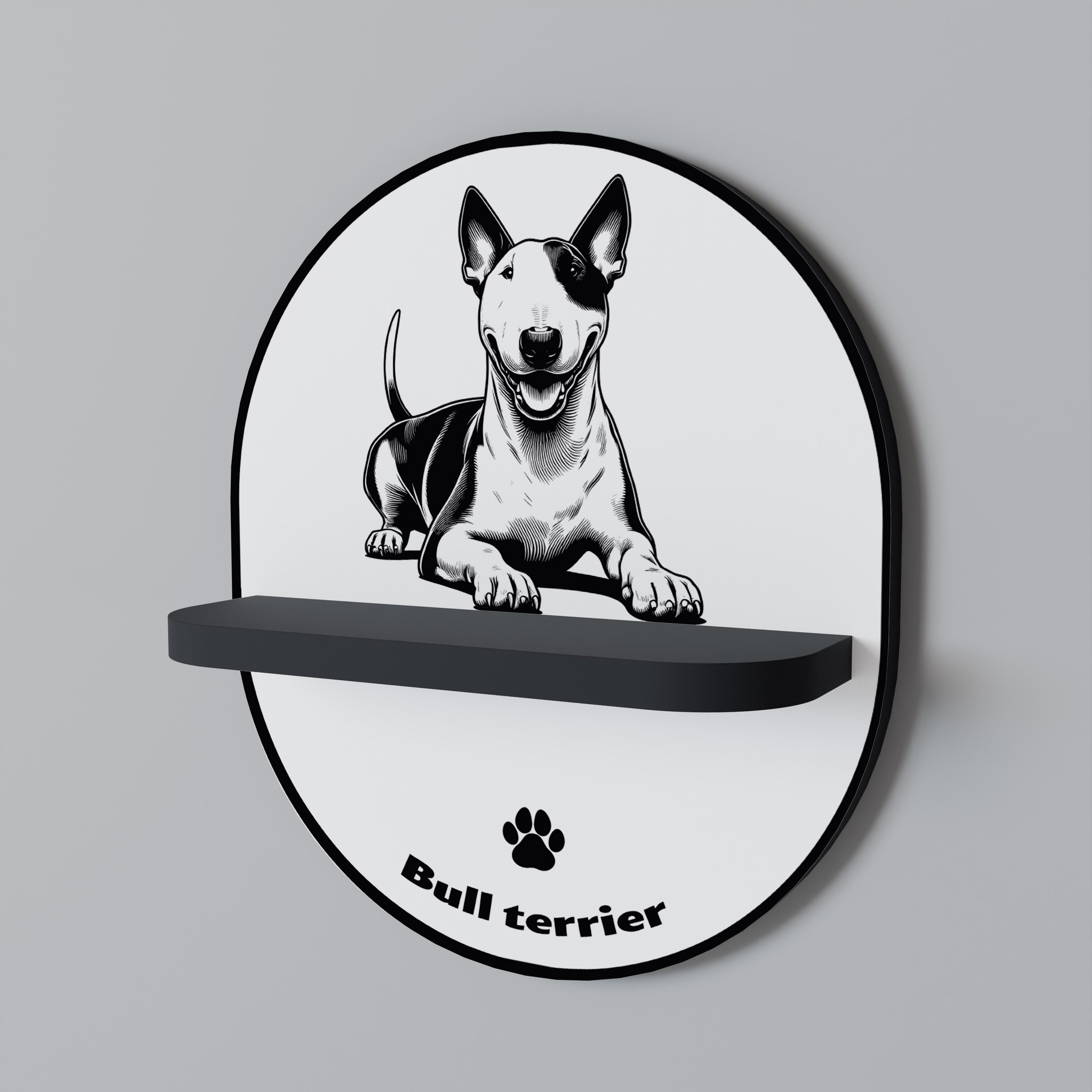 BULL TERRIER Decorative Art Shelf