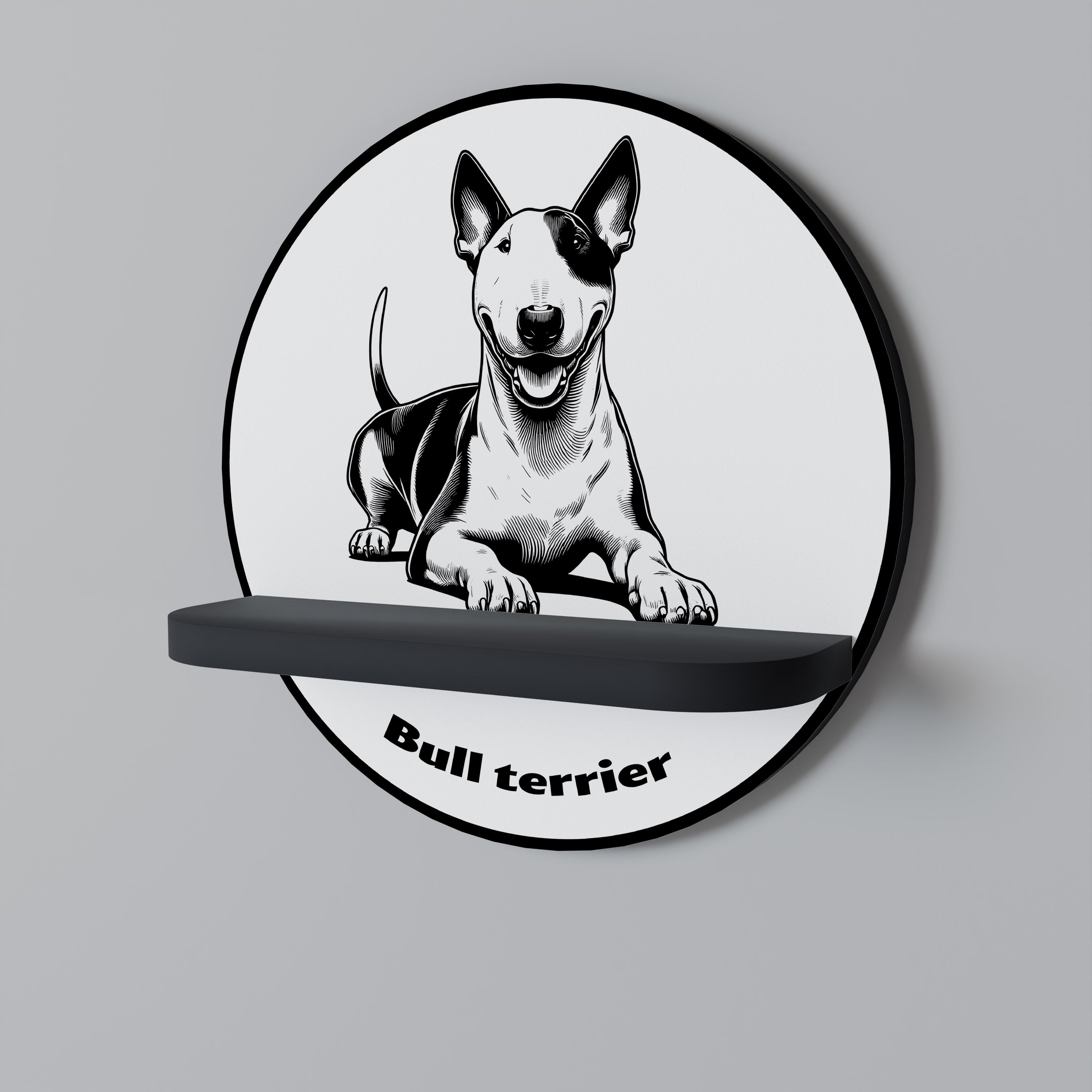 BULL TERRIER Decorative Art Shelf