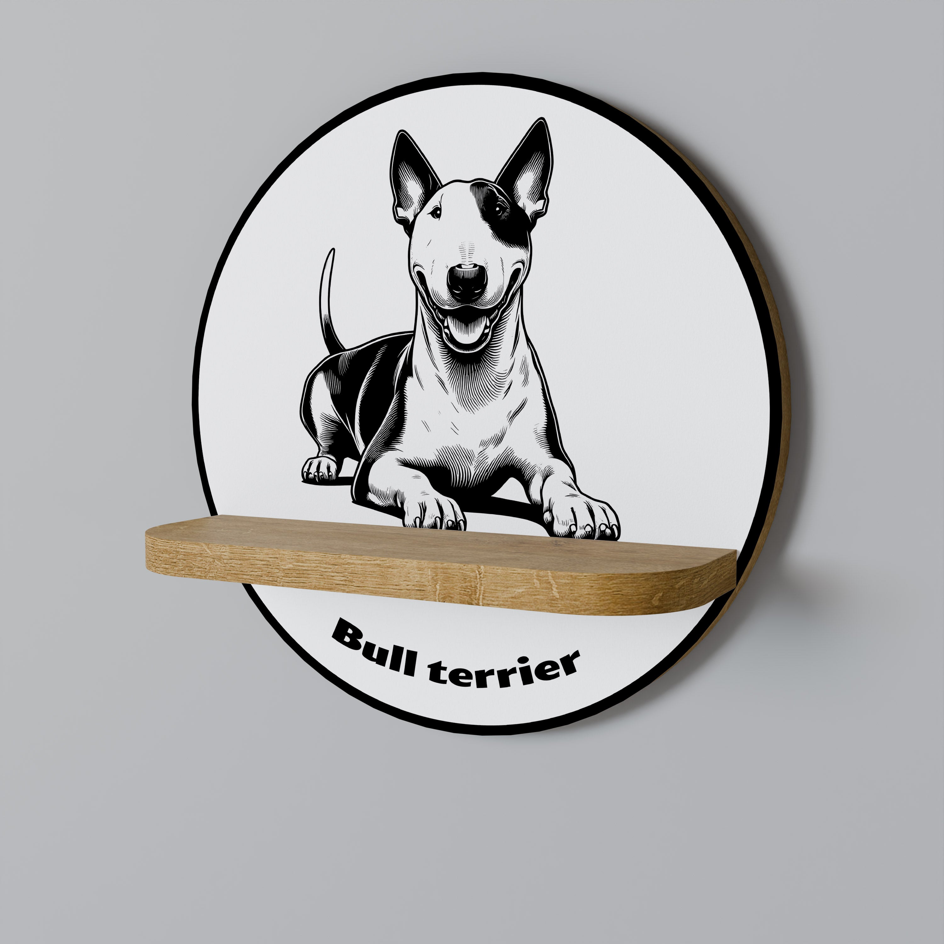 BULL TERRIER Decorative Art Shelf