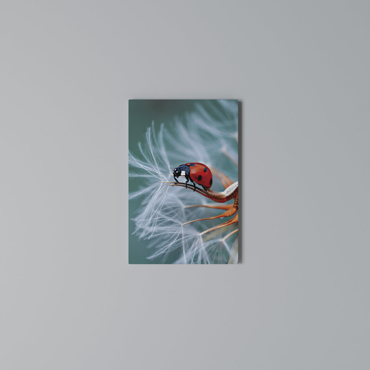 LADYBUG BALANCE Vertical Canvas Print