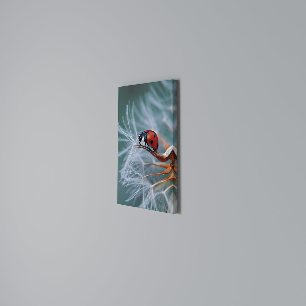 LADYBUG BALANCE Vertical Canvas Print