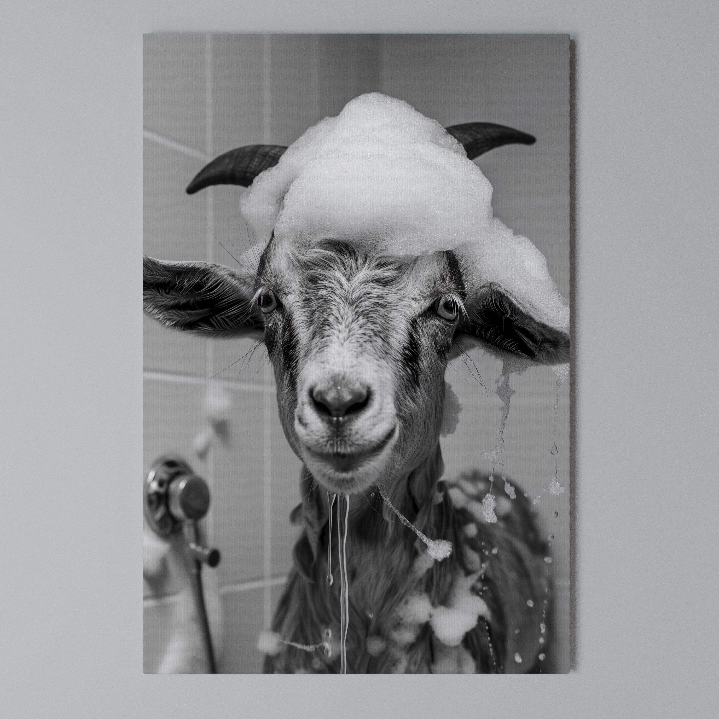 SOAPY GOAT GIGGLES Quadro em tela vertical
