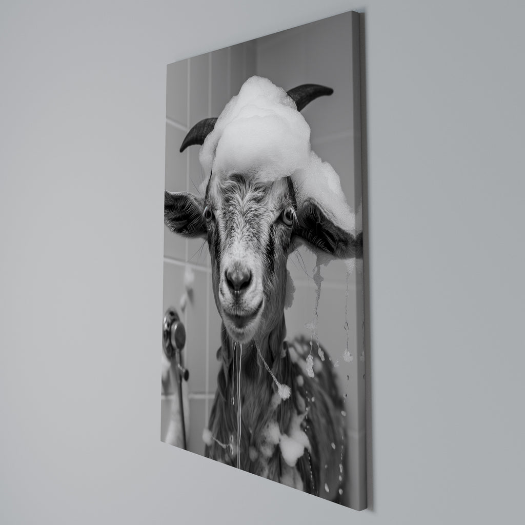 SOAPY GOAT GIGGLES Vertical Canvas Print