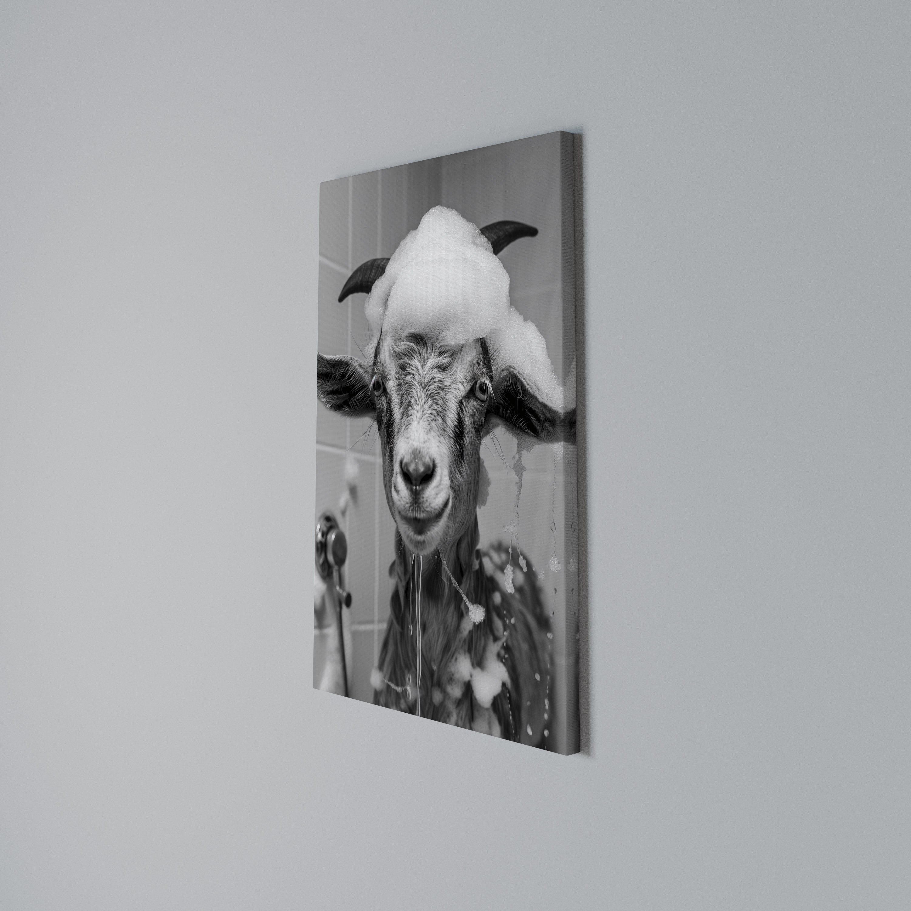 SOAPY GOAT GIGGLES Quadro em tela vertical