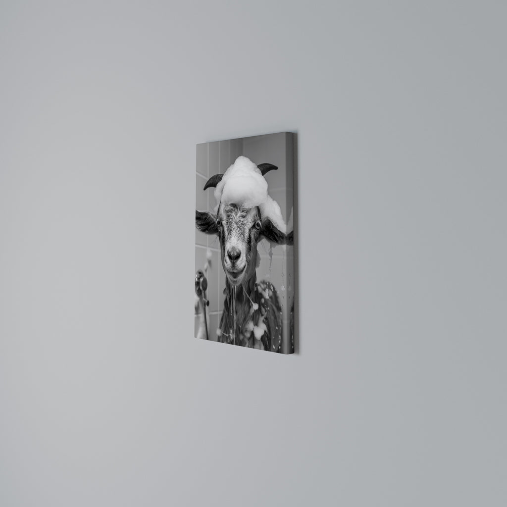 SOAPY GOAT GIGGLES Vertical Canvas Print