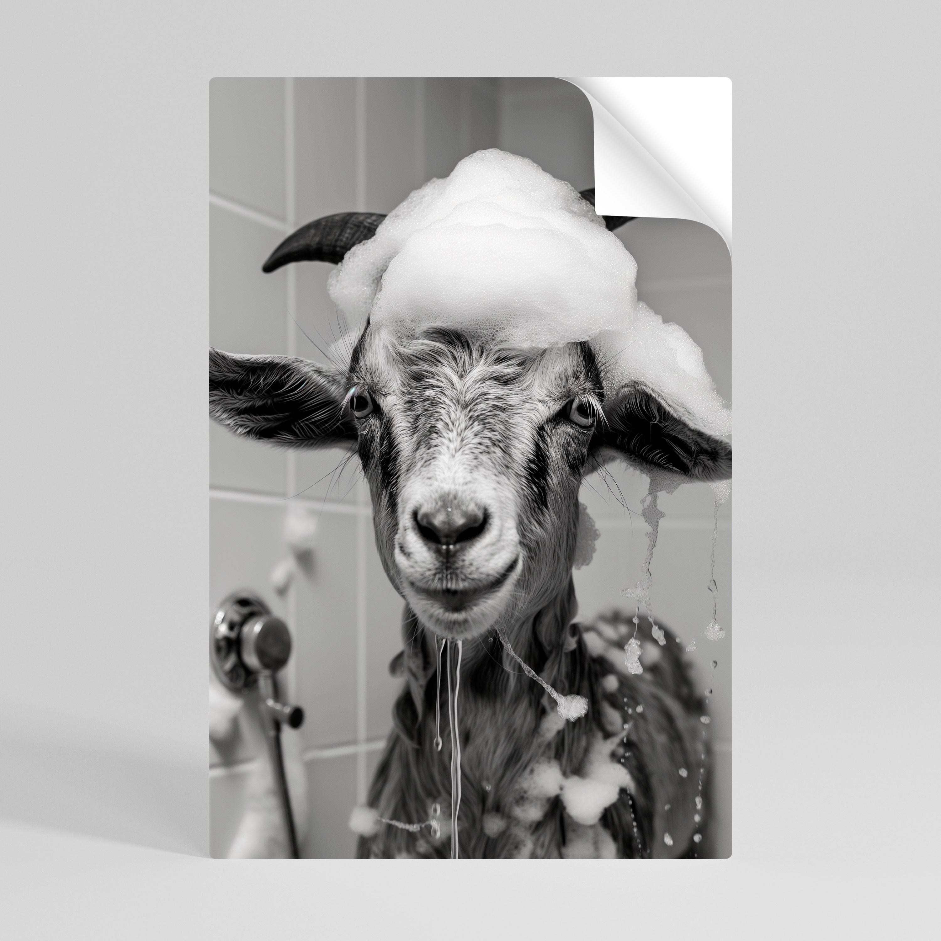 SOAPY GOAT GIGGLES Peel and Stick Vertical Poster