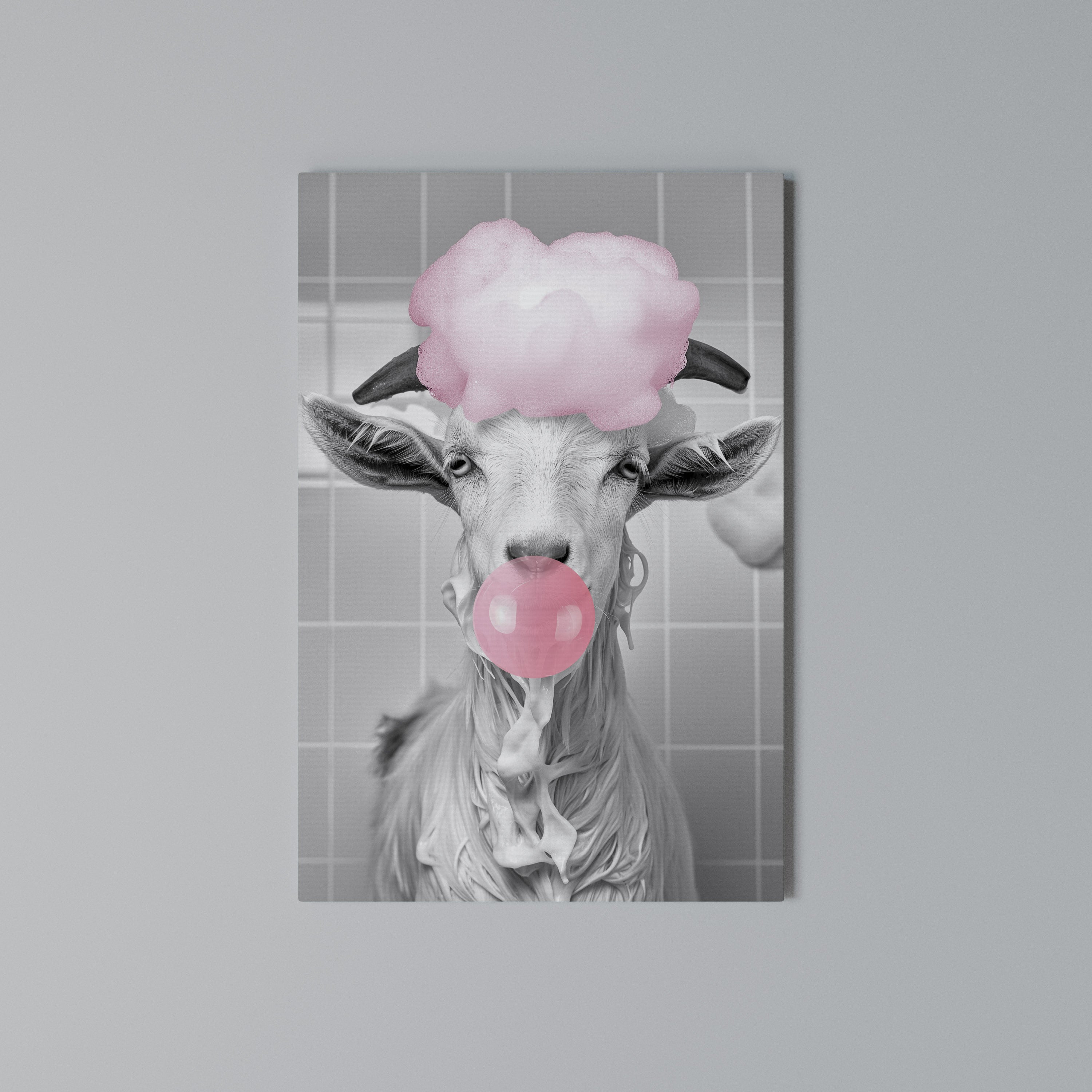 BUBBLEGUM BOVINE BLISS Quadro em tela vertical