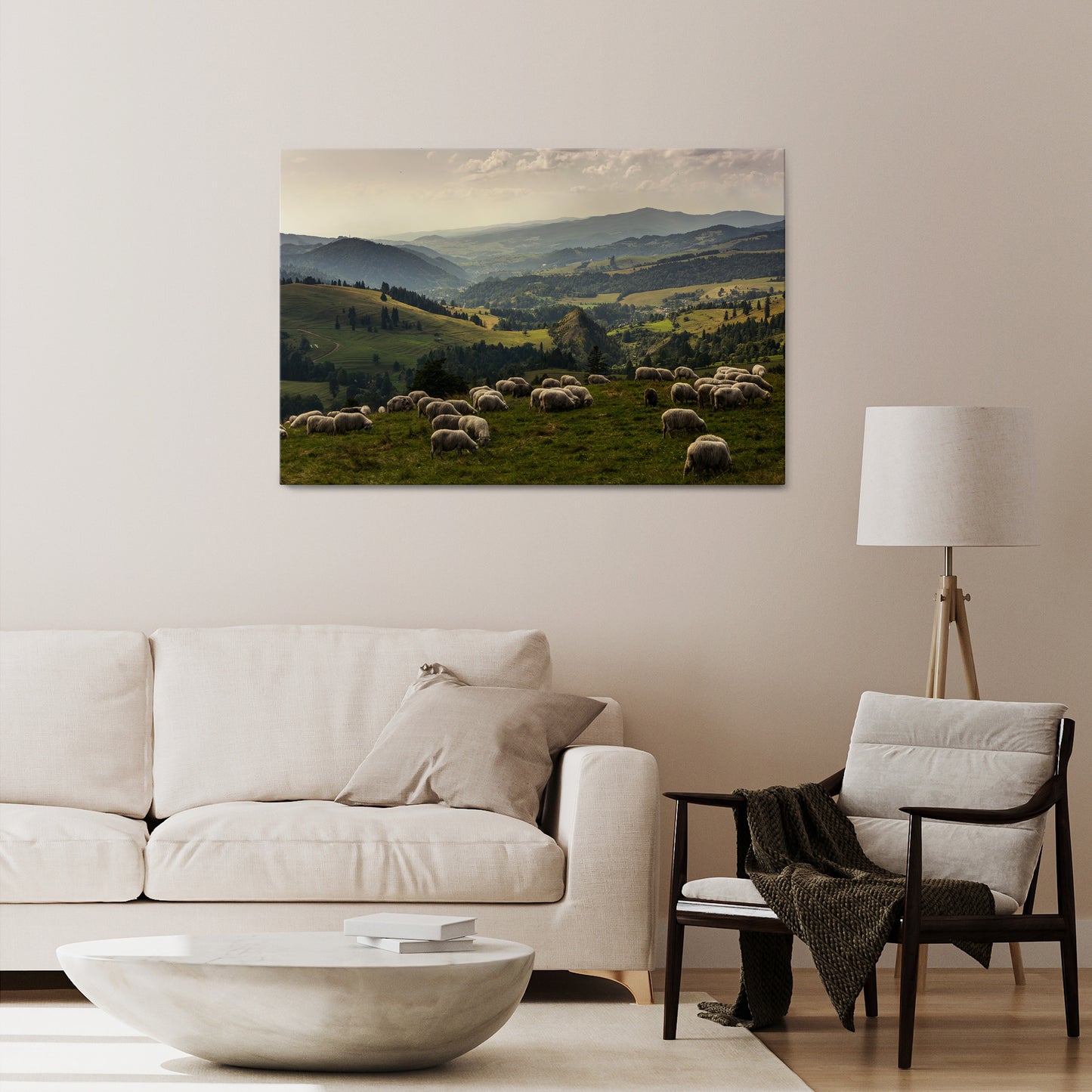 SHEEP IN SERENITY Stampa su tela orizzontale