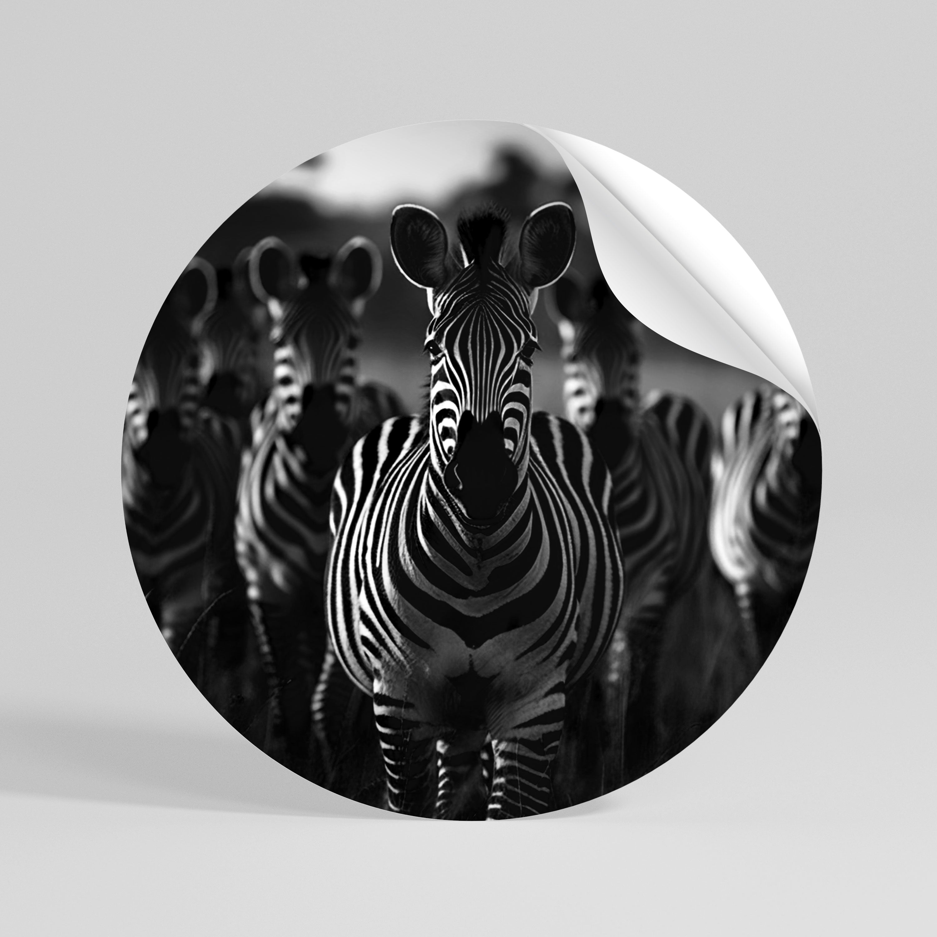 STRIPED SYMPHONY SAGA Peel and Stick Round Sticker