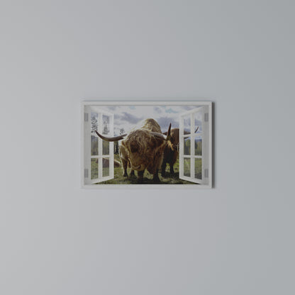 BOVINE WINDOW VISTA Horizontal Canvas Print