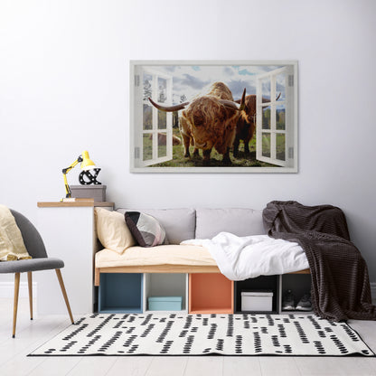 BOVINE WINDOW VISTA Horizontal Canvas Print