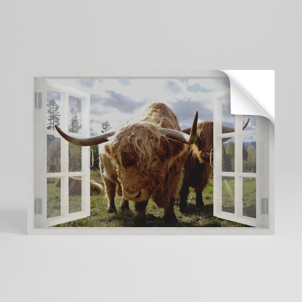 BOVINE WINDOW VISTA Poster Orizzontale Adesivo