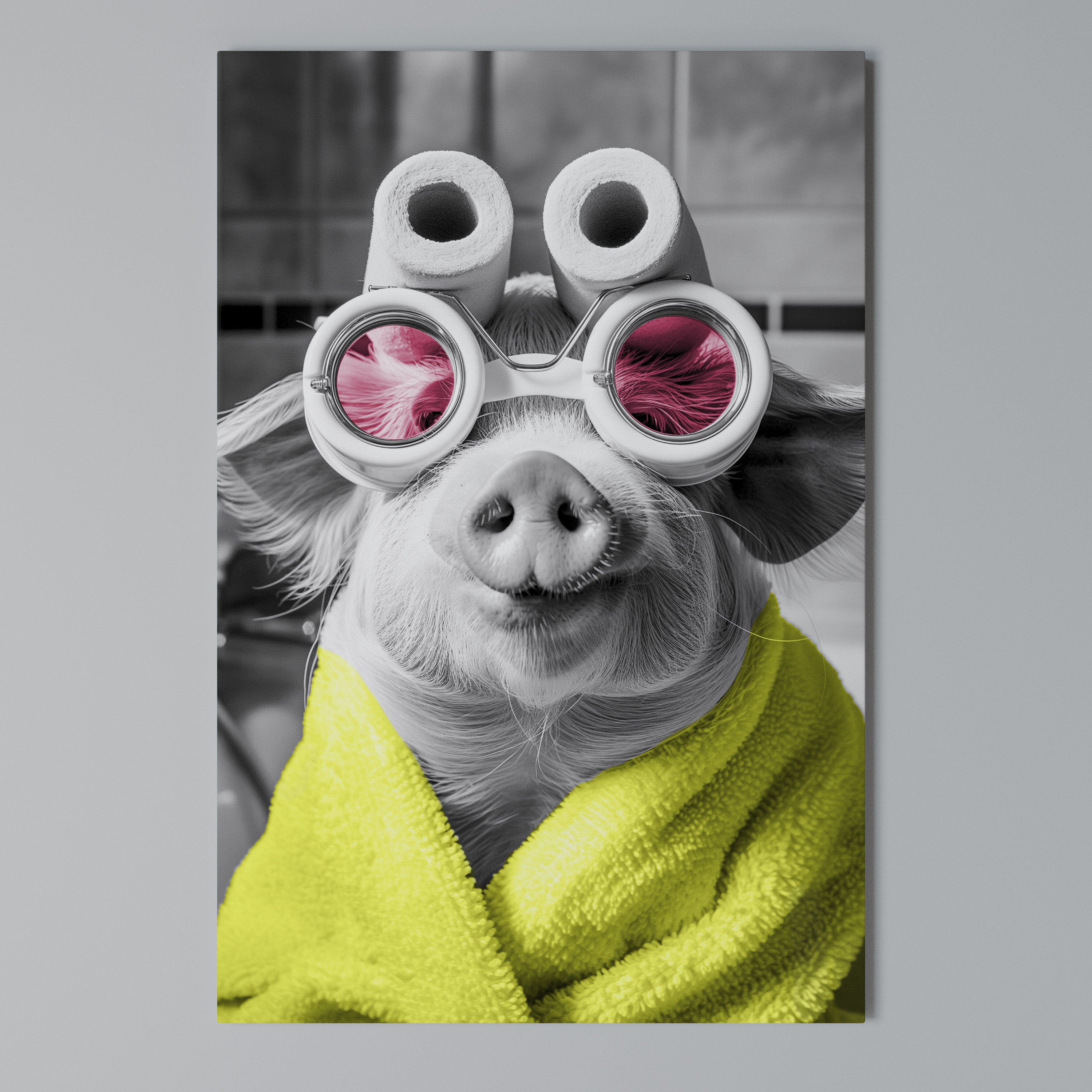MORNING PIGLET Quadro em tela vertical