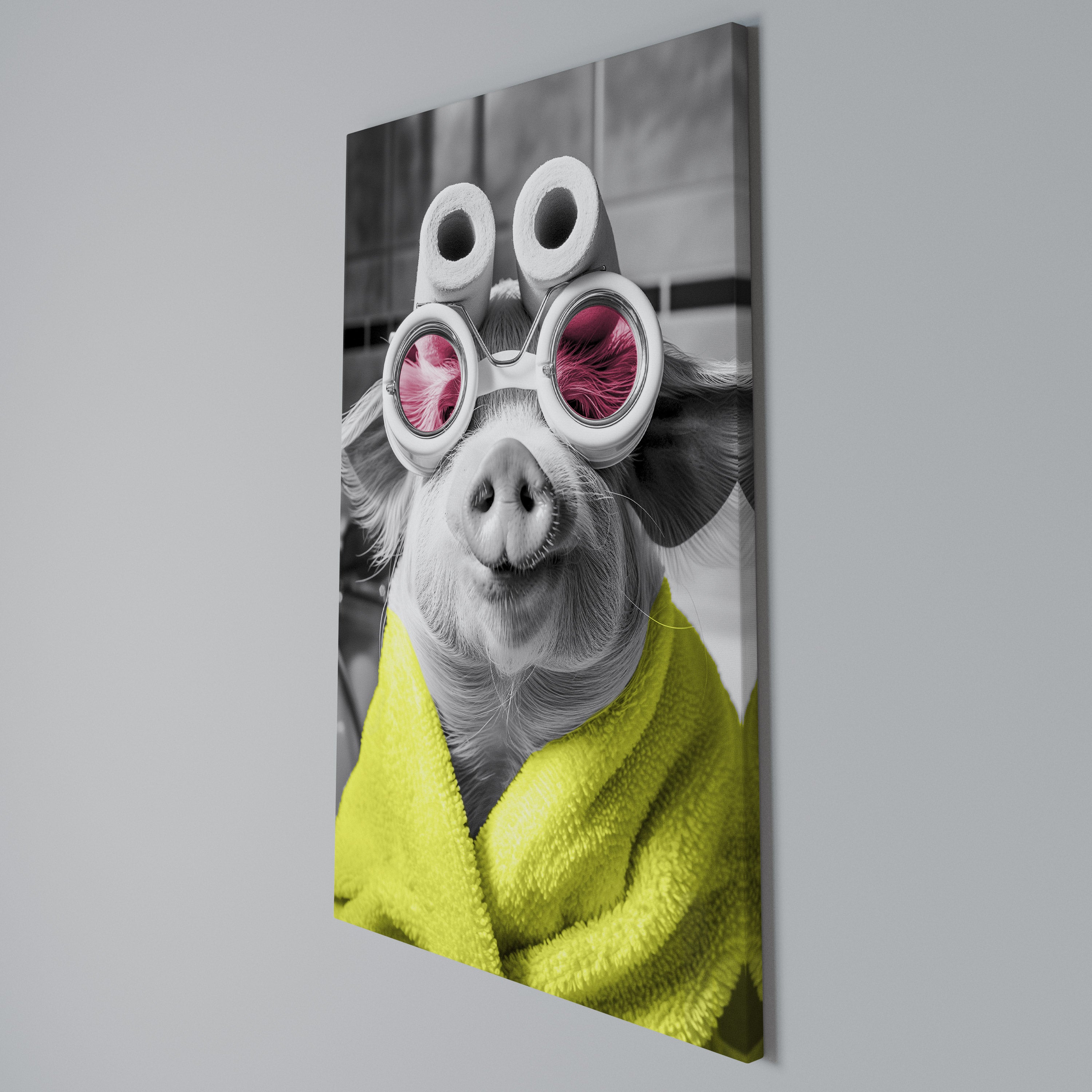 MORNING PIGLET Quadro em tela vertical
