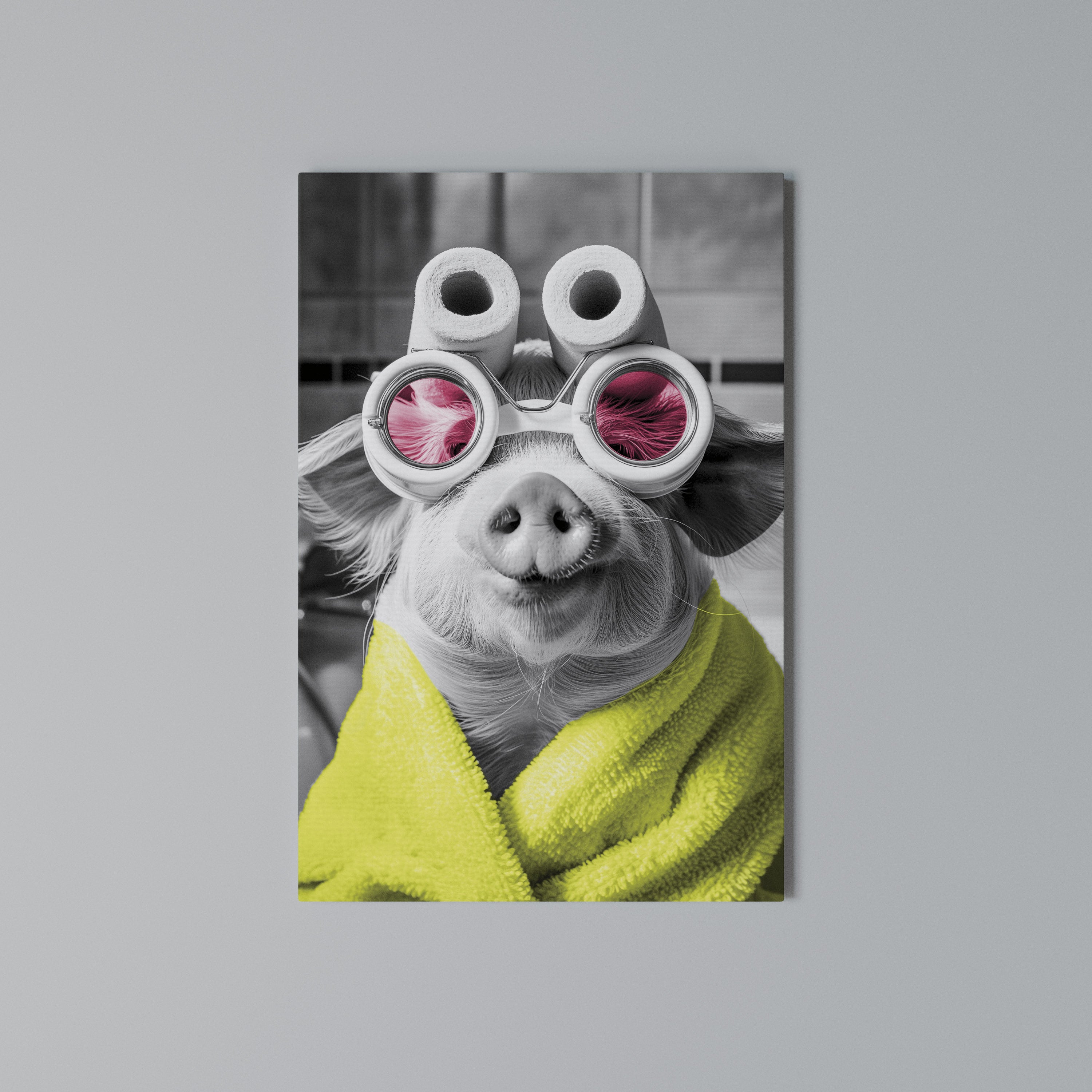 MORNING PIGLET Quadro em tela vertical