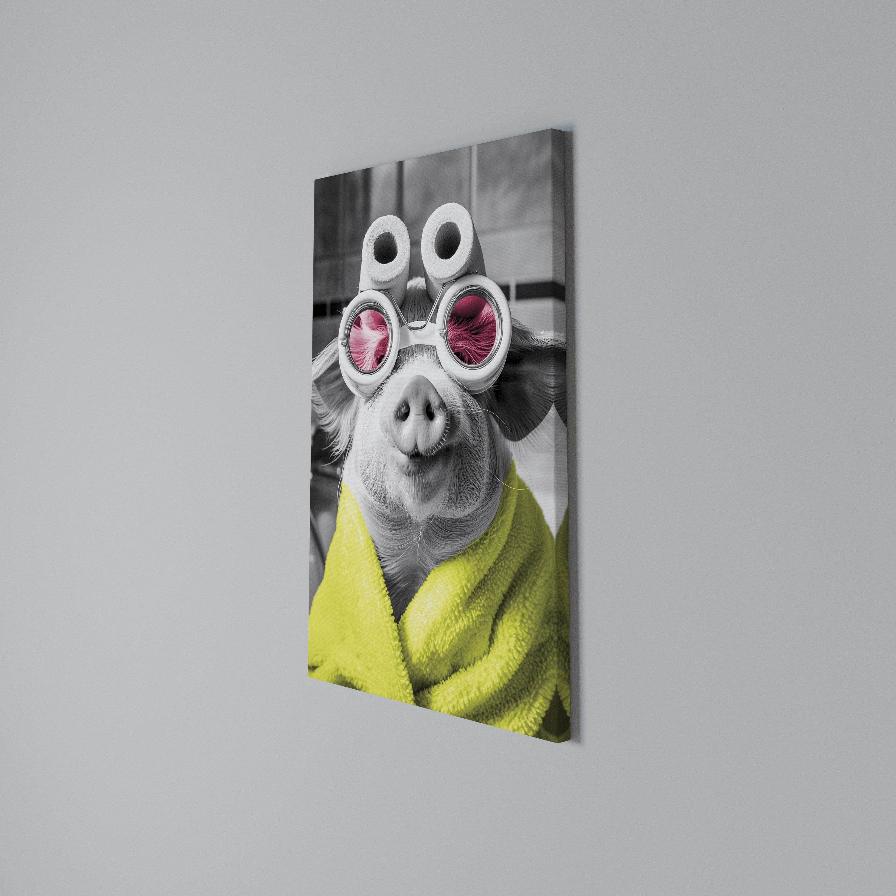 MORNING PIGLET Quadro em tela vertical