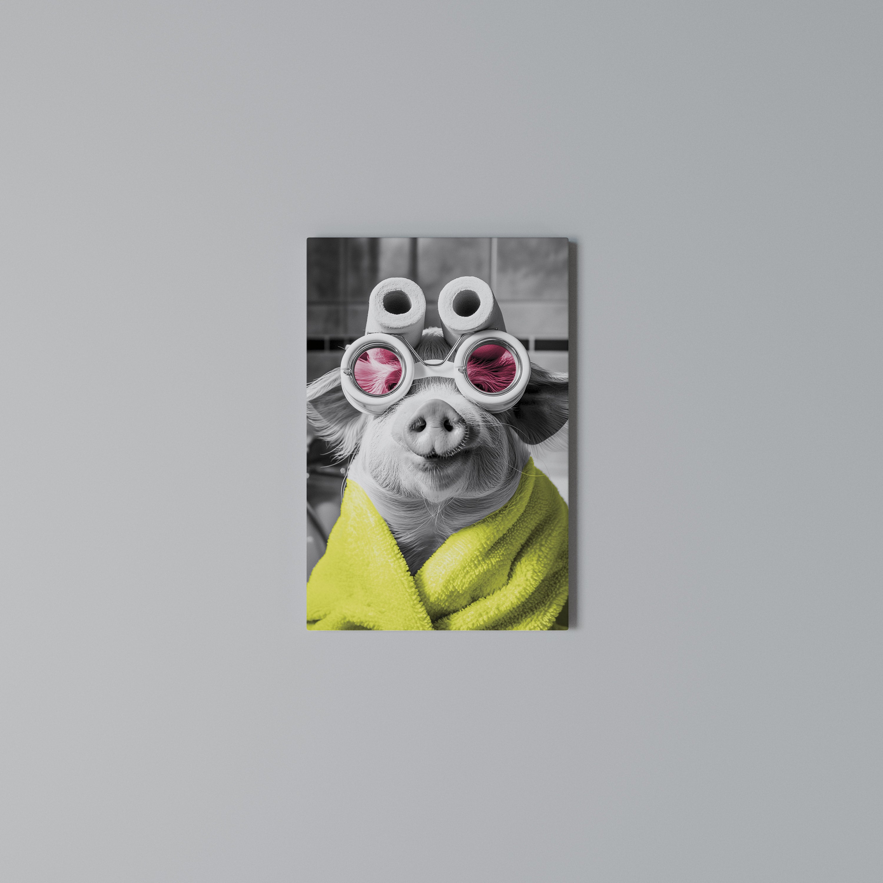 MORNING PIGLET Quadro em tela vertical