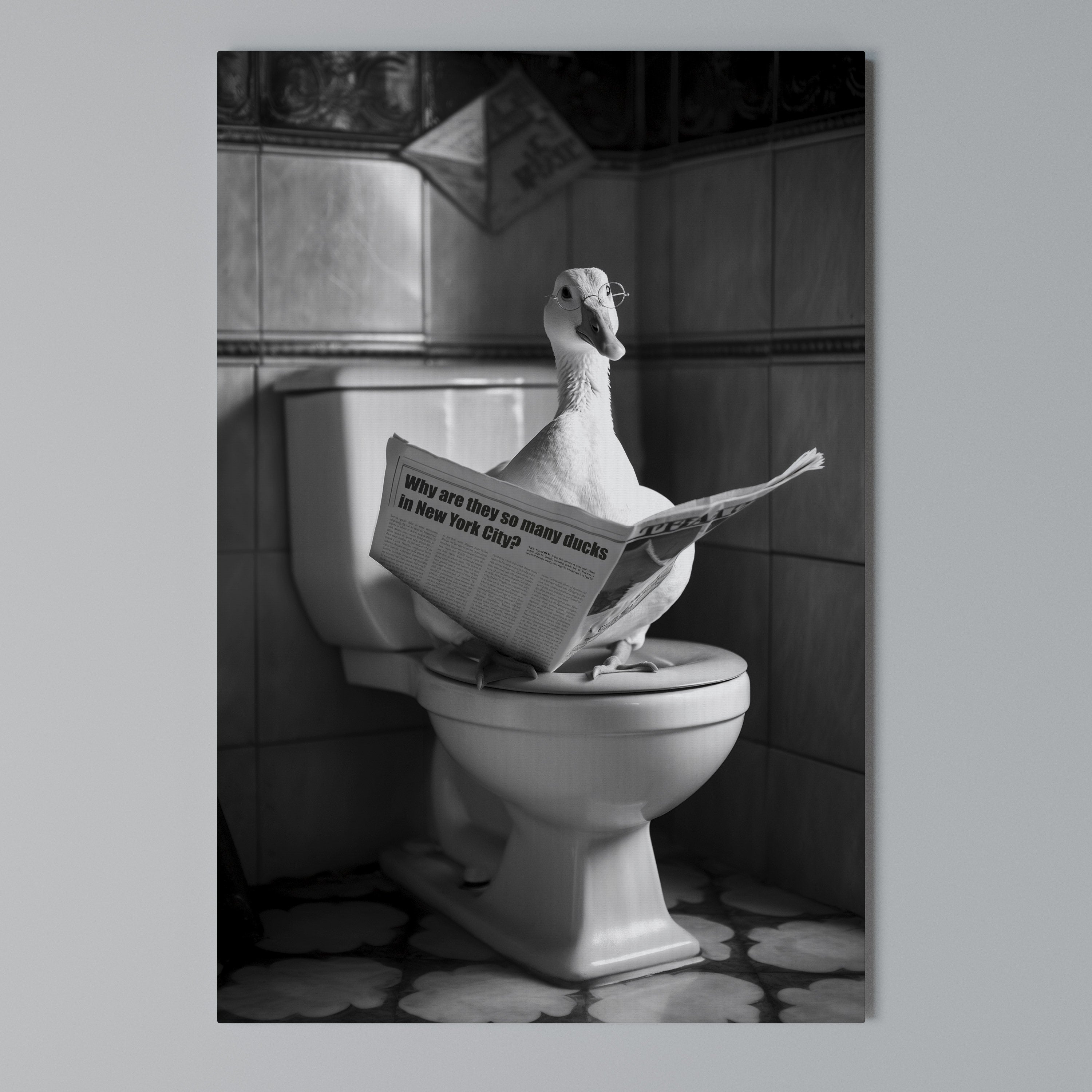 DUCKS IN THE CITY Quadro em tela vertical