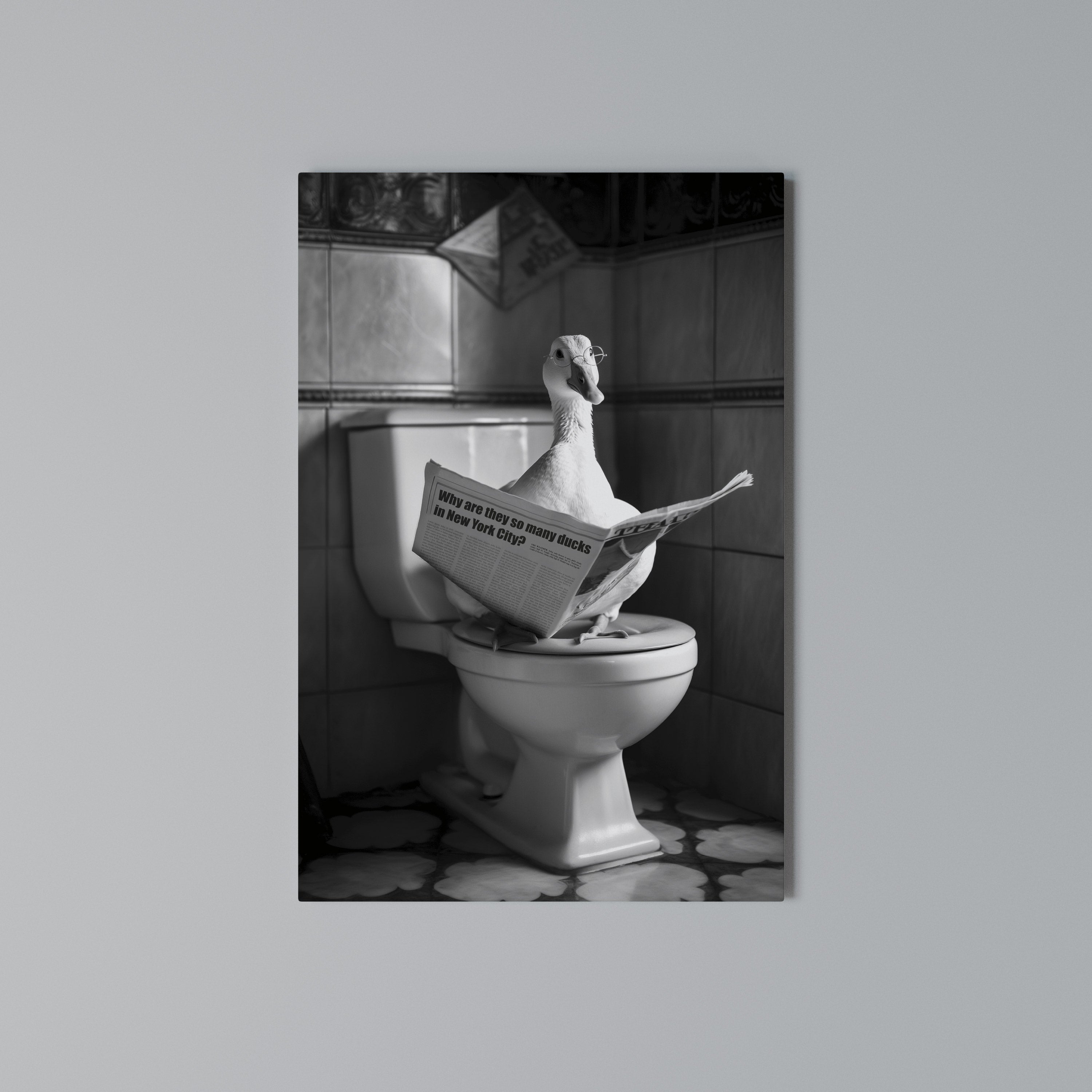 DUCKS IN THE CITY Quadro em tela vertical