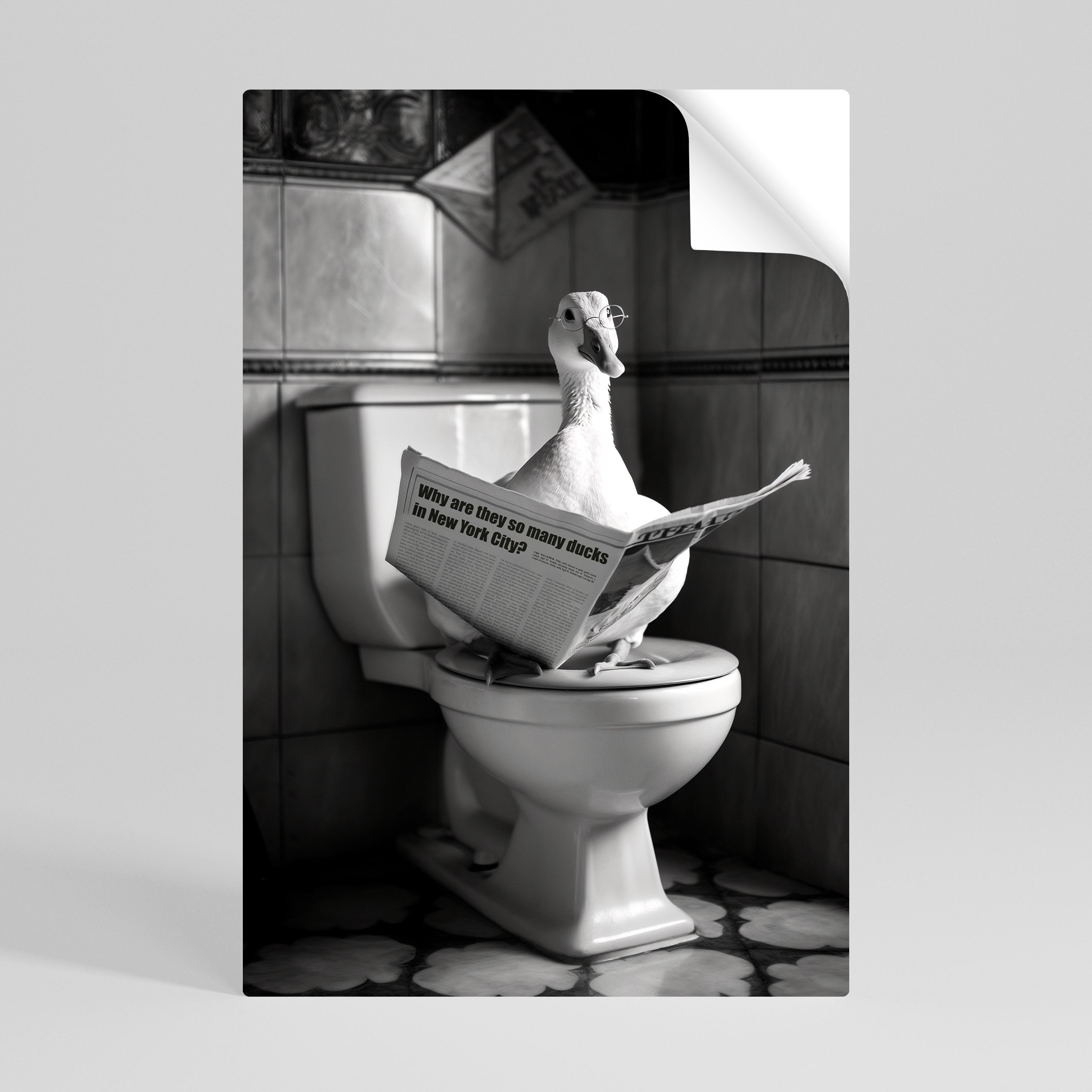 DUCKS IN THE CITY Peel and Stick Vertical Poster