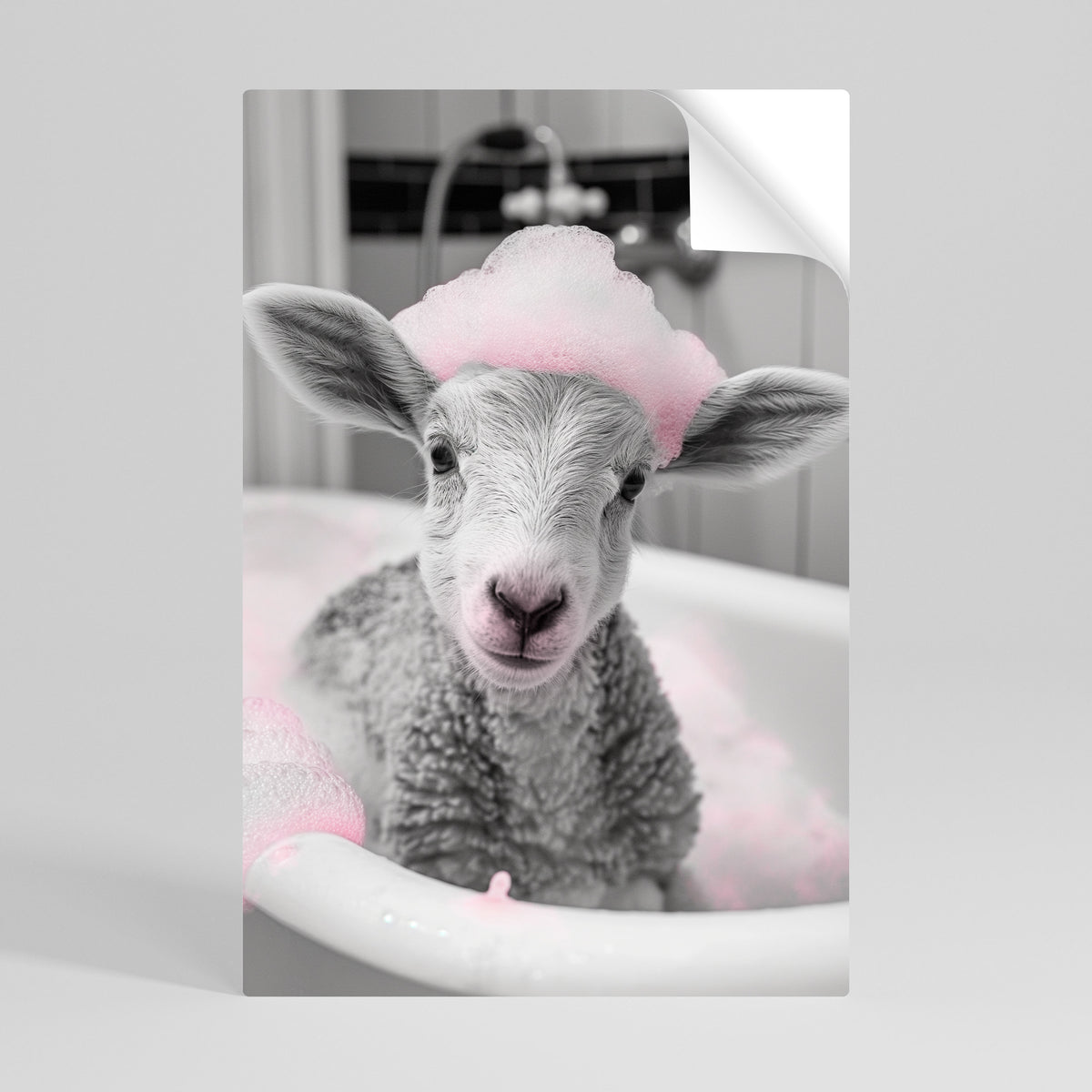 PINK CLOUD BATH TIME Póster Autocolante Vertical