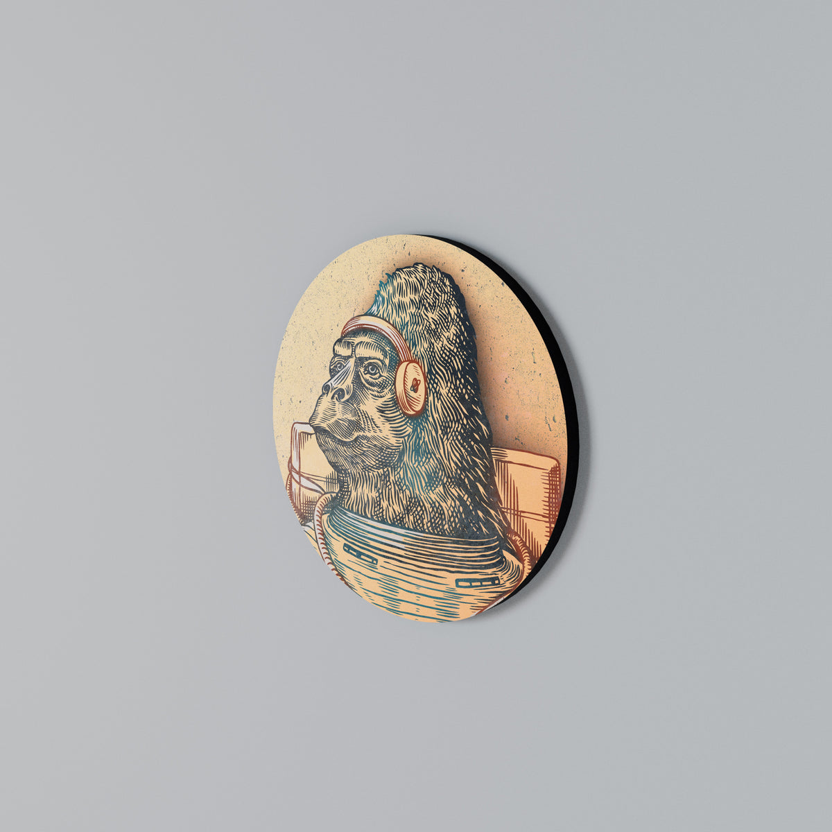 GORILLA GROOVE Arte de pared redondo