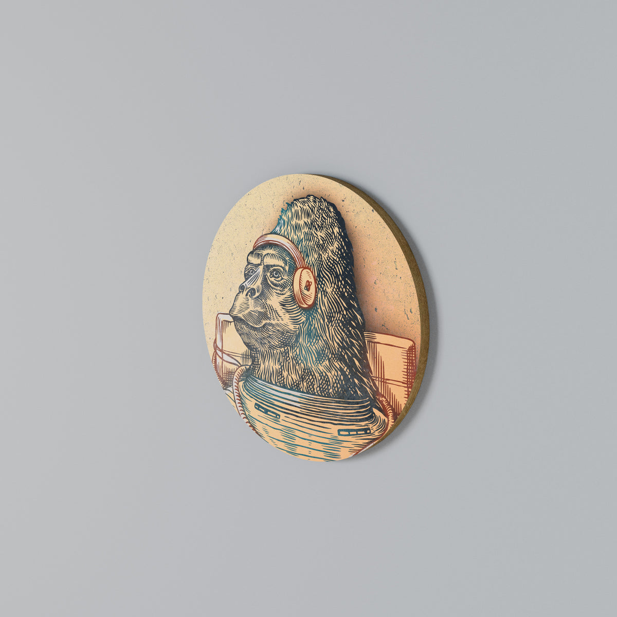 GORILLA GROOVE Round Wall Art