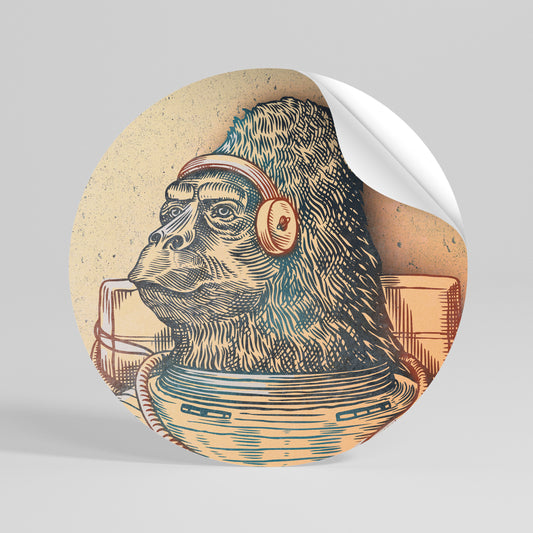 GORILLA GROOVE Rund väggdekal